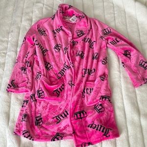 Juicy Couture Bathrobe Robe Sleepwear Hot Pink Crown